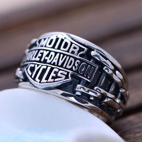 Men's Sterling Silver Biker Ring