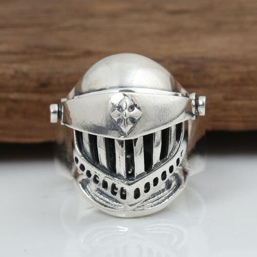 Men's Sterling Silver Armor Skull Ring