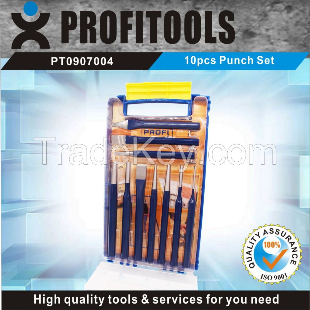 10pcs High quality  Punch Set  in a Plastic Shelf 