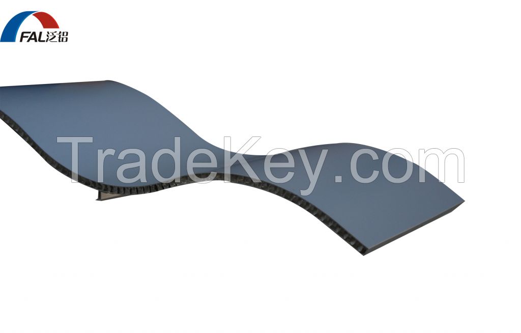 Arcuate Shape Aluminum Honeycomb Composite Panel For Roofing System