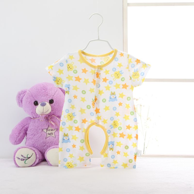 Baby Summer Rompers Short Sleeves Round Collar Clothes One-piece