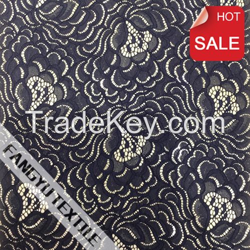 100%Nylon Jacquard Knitting Lace Fabric