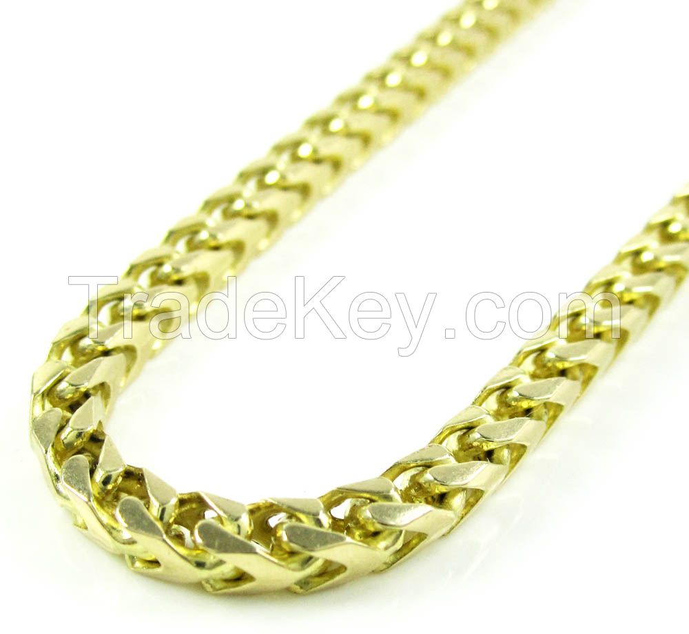 14K Yellow Gold Franco Link Chain 36 Inch 3.65mm