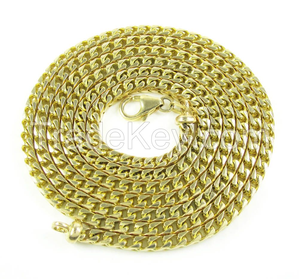 14K Yellow Gold Franco Link Chain 36 Inch 3.65mm