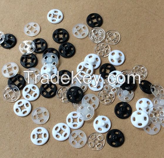 Transparent white black color plastic button Snap fastener for coat cloth garment bags caps