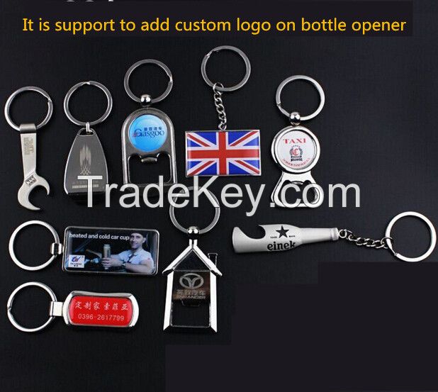 Custom logo beer wine bottle opener keychain keychain bottle opener custom 