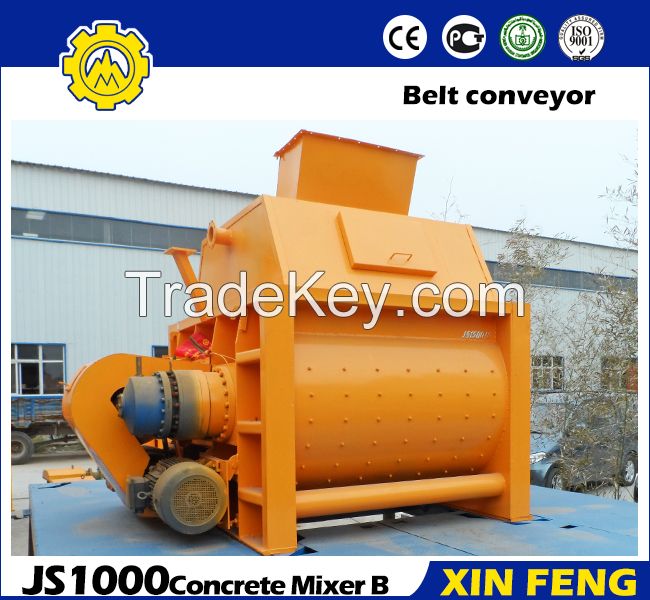 JS1000 Cement mixer with belt conveyor 