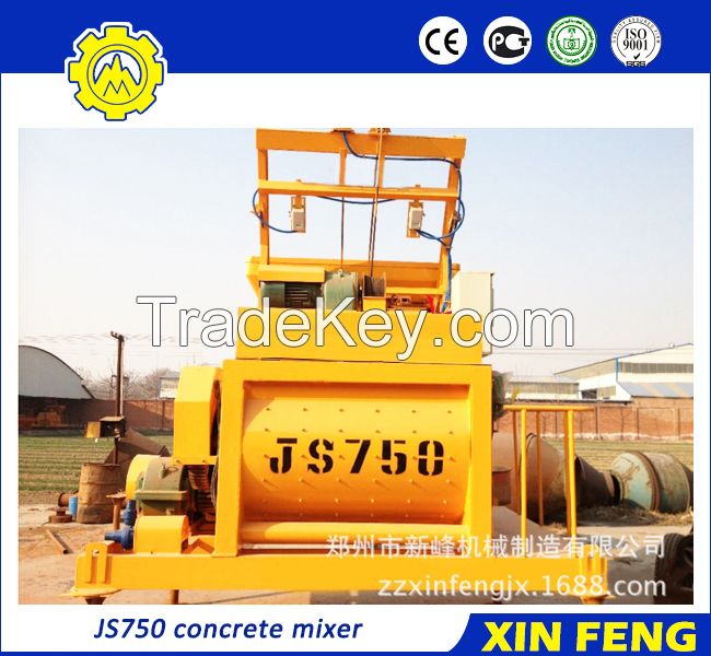 JS750 concrete mixer with skip hoist