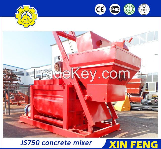 JS750 concrete mixer with skip hoist