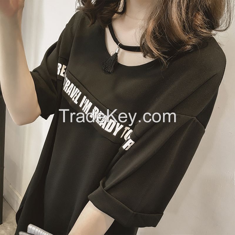 Stamp tassel female short sleeved dress