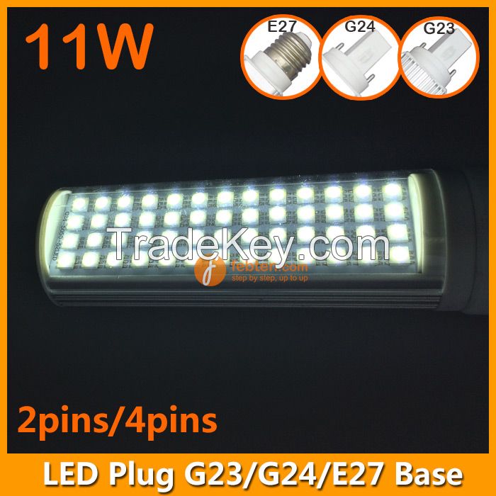 11W LED Plug Lamp G23/G24/E27 Round Shape