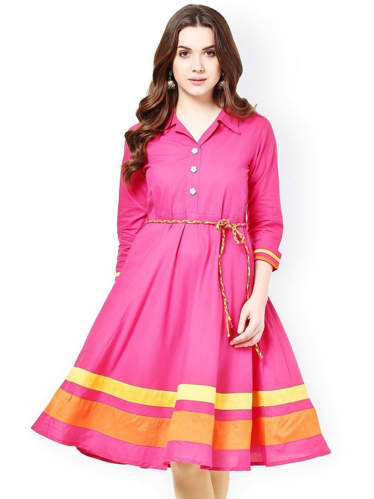 PINK DORI COTTON KURTI for women and girl