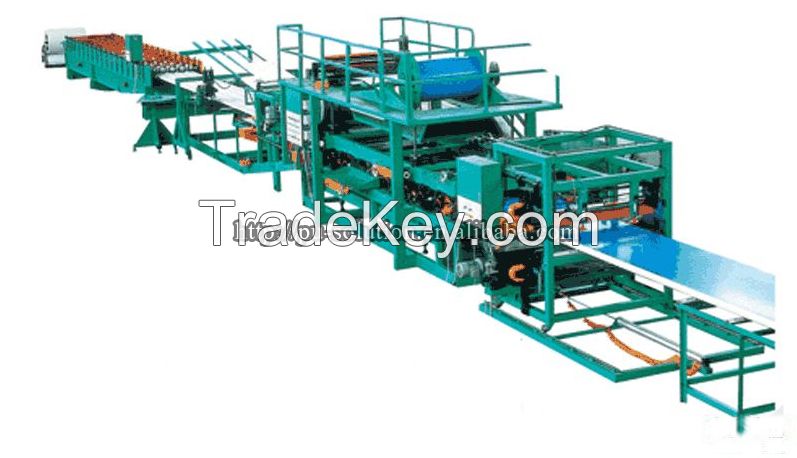 Alibaba china supplier polyurethane/pu aluminum composite panel machines/sandwich panel production line