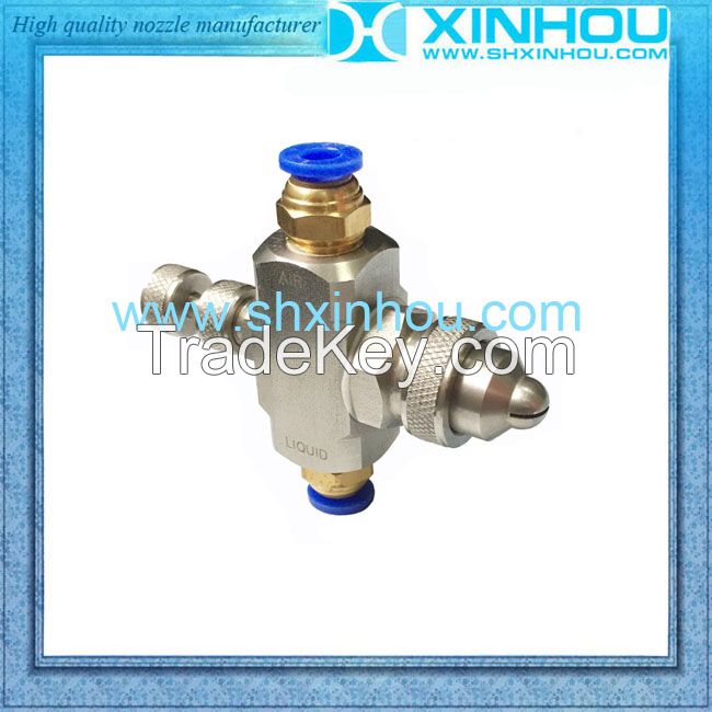 Direct air humidifying full cone atomizing nozzles