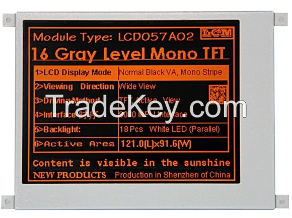 5.7 inch monochrome TFT LCD screen