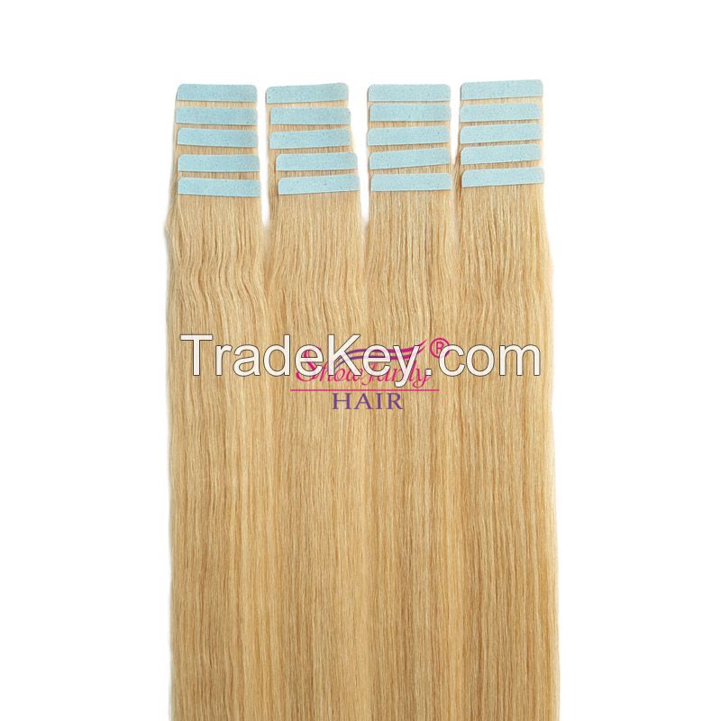 Pu Tape In 100%remy Human Hair Extensions Seamless Skin Weft