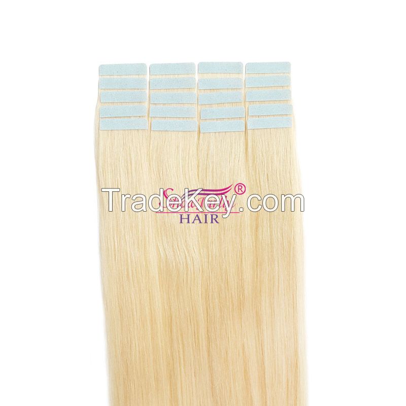 Pu Tape In 100%remy Human Hair Extensions Seamless Skin Weft Hair