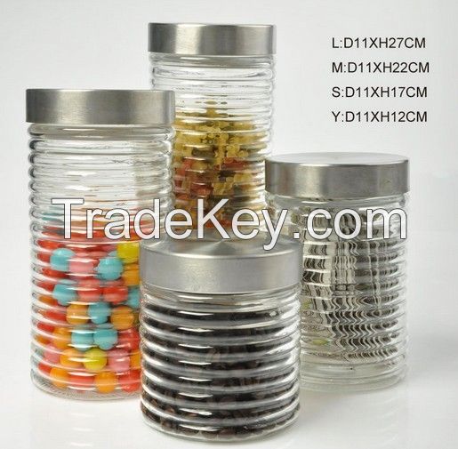 Glass storage jar,glass jar,glass food jar,glass jar set