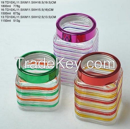 Glass storage jar,glass jar,glass food jar,glass jar set