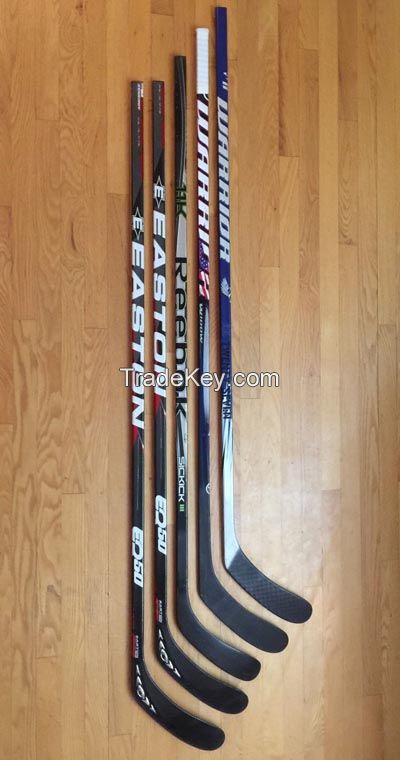 LOT OF 5 PRO STOCK RETAIL ICE HOCKEY STICK RH NEW USED NHL NCAA