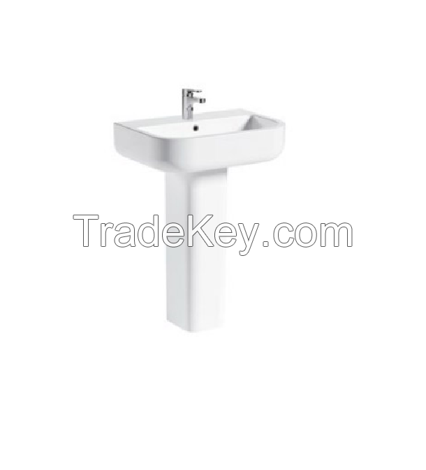 White Ceramic Pedestal Basin