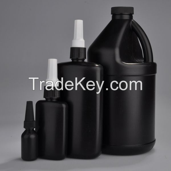 plastic chemical bottle UV cure acrylic adhesive bottle