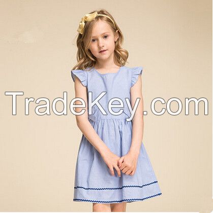 High Quality New Model Children Custom Clothing Child Girl Dress Boutique Clothing Floral Border Girls birthday Dresses from