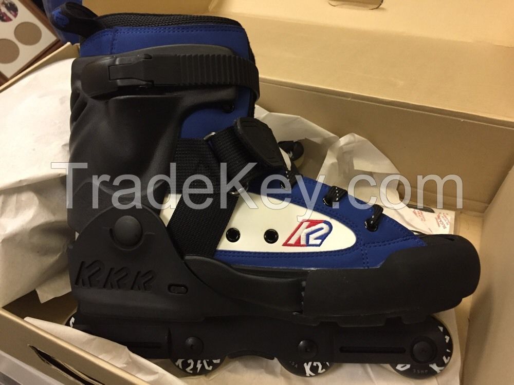 K2 125 BLUE WHITE OG MENS 12.5 EU 47 Aggressive InLine Skates