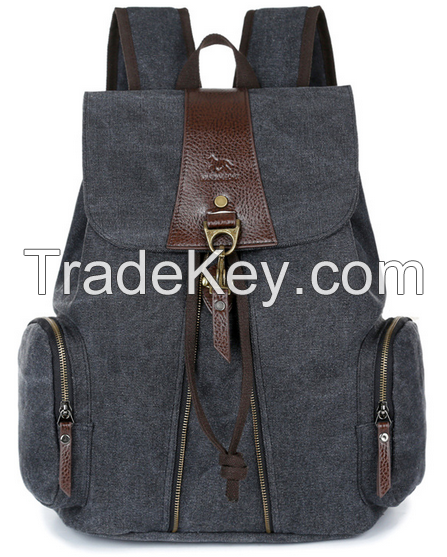 wholesale retro canvas computer backpack