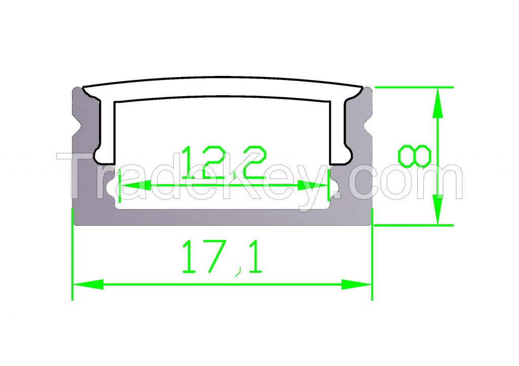 recessed aluminum LED profile