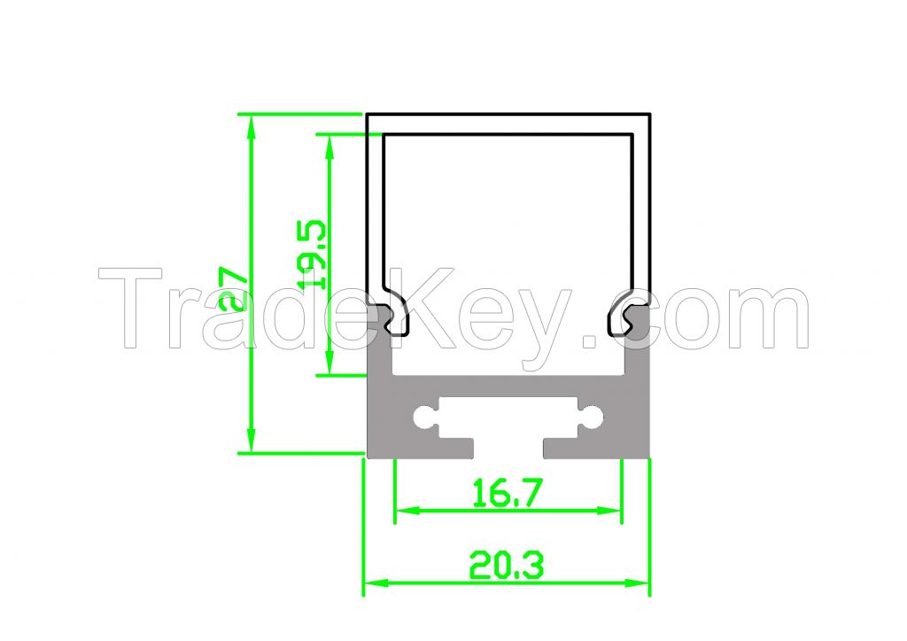 aluminum LED profile for ceiling or pendent light