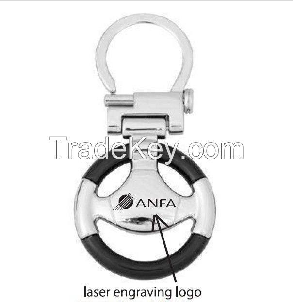 Steering Wheel Shaped Keychain Design