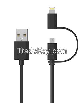 2in1 3FT Tangle Free Lightning and Micro USB Charging/Sync Cables