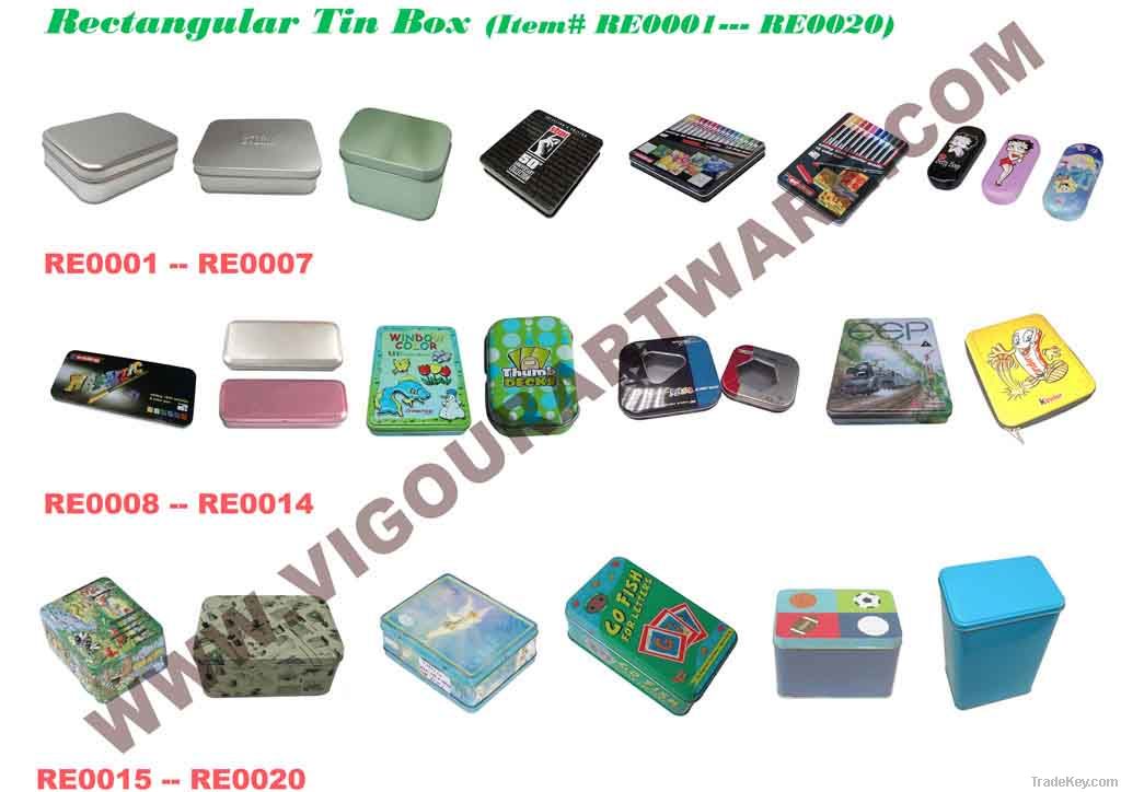 rectangular tin boxes