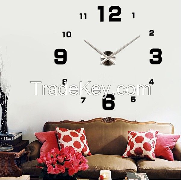 Diy clock Quartz Watch Acrylic Mirror 3d Stickers clock