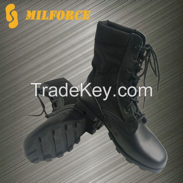 Cow leather canvas military jungle boots outdoor boots for army