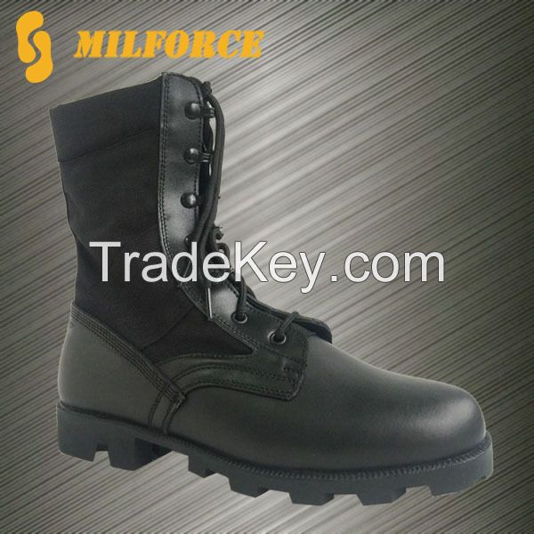 Cow leather canvas military jungle boots outdoor boots for army