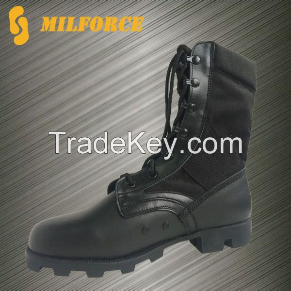 Cow leather canvas military jungle boots outdoor boots for army