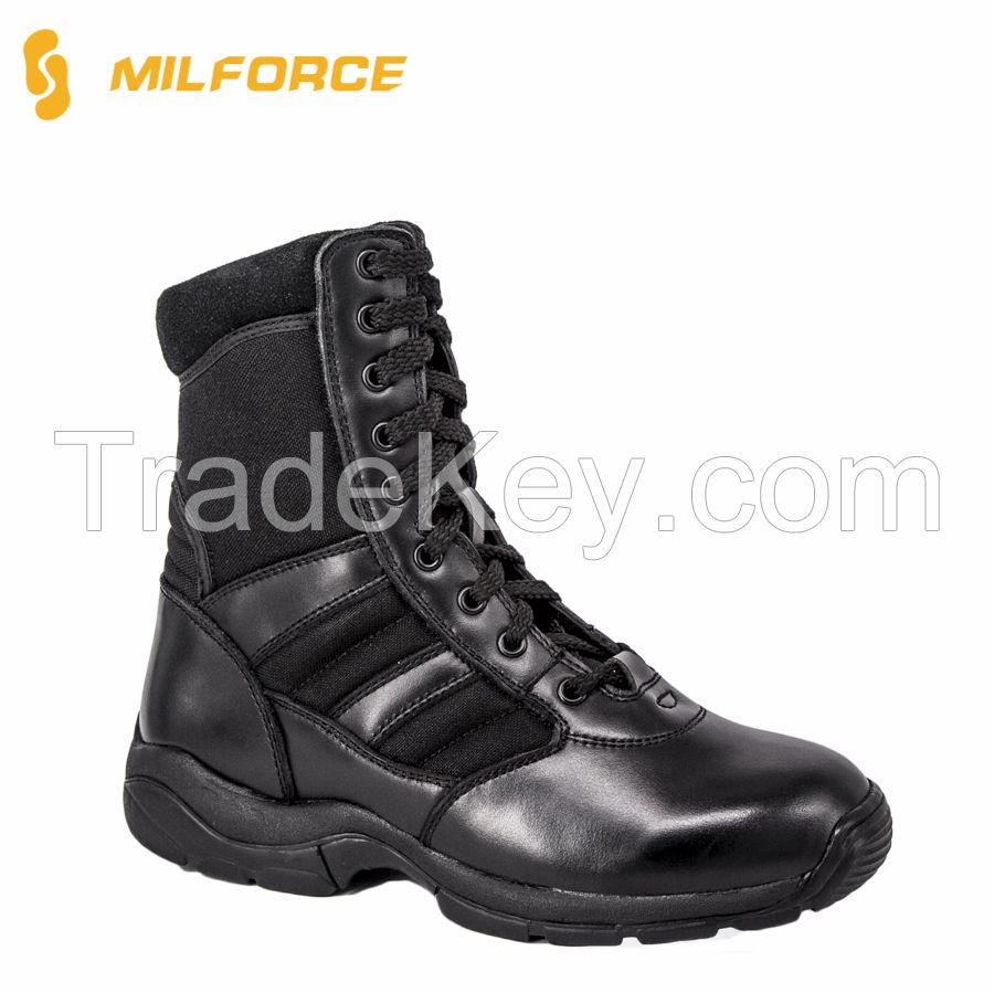 High Quality Black Genuine Leather Military Police Tactical Boot