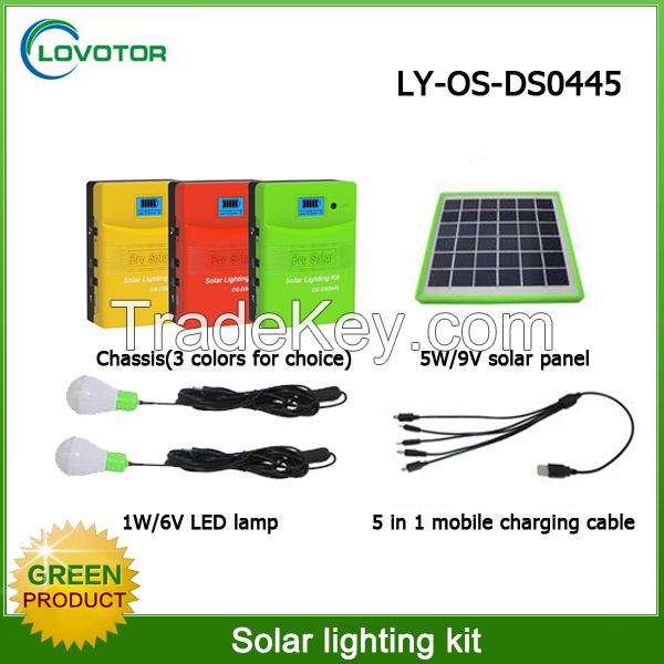 Solar lighting kit LED bulb light use solar panel charger