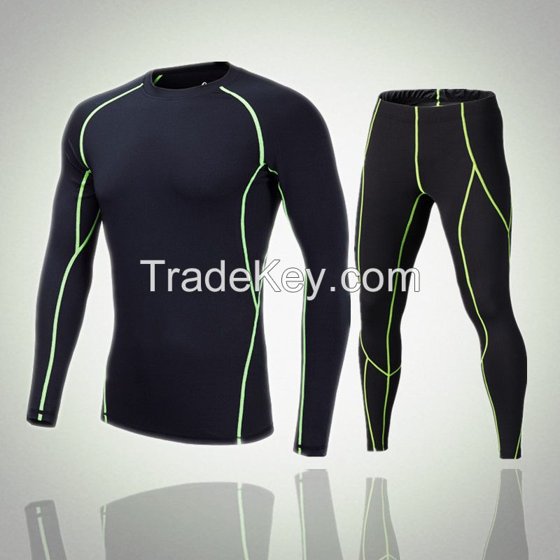 Men&#039;s Compression Under Base Layer Sets SkinTight sports Fitness  sets quick dry 