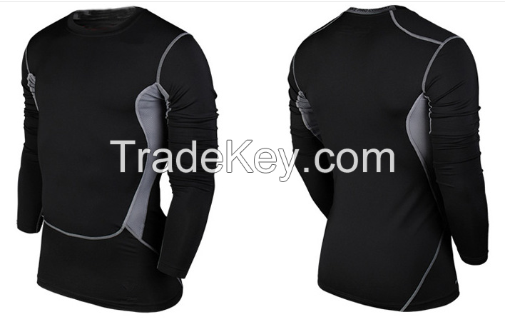 Men&#039;s Compression Under Base Layer Top Tight long sleeve sports T-shirt quick dry T