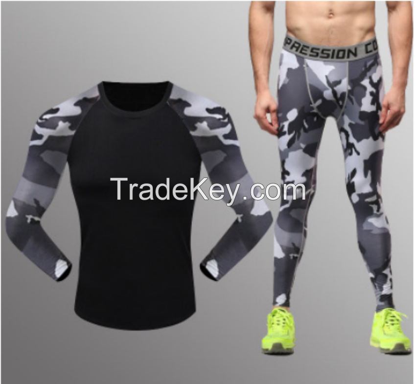 Men's Colorful Compression Under Base Layer Sets SkinTight sports Fitness  sets quick dry 