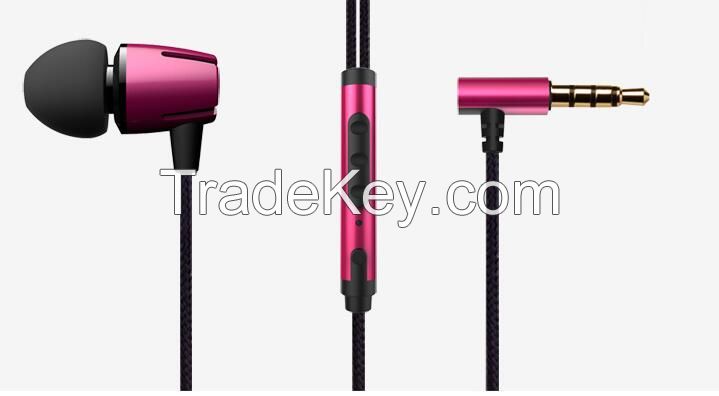 metal earphone E72,metallic earbud, plastic earphone, line-control headset portable earphone