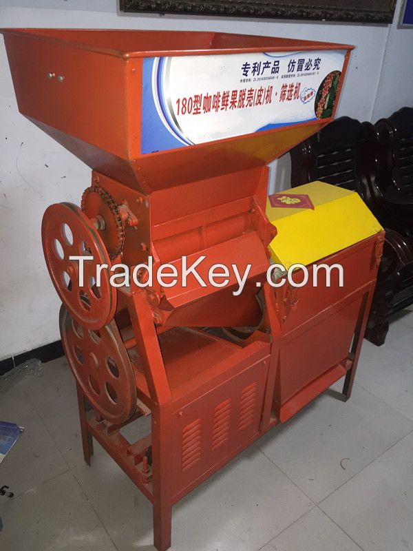 High quality electric gasoline diesel coffee pulper sheling peeling huller machine