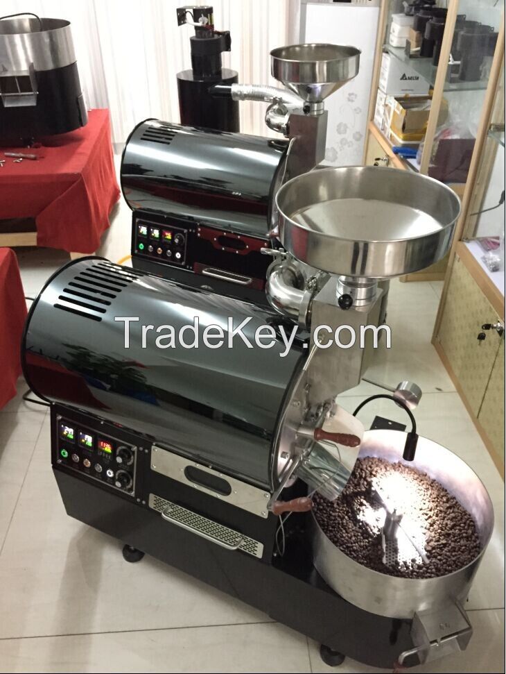 Industrial foodstuff processing automatic 1kg 2kg coffee bean rosting baking machine