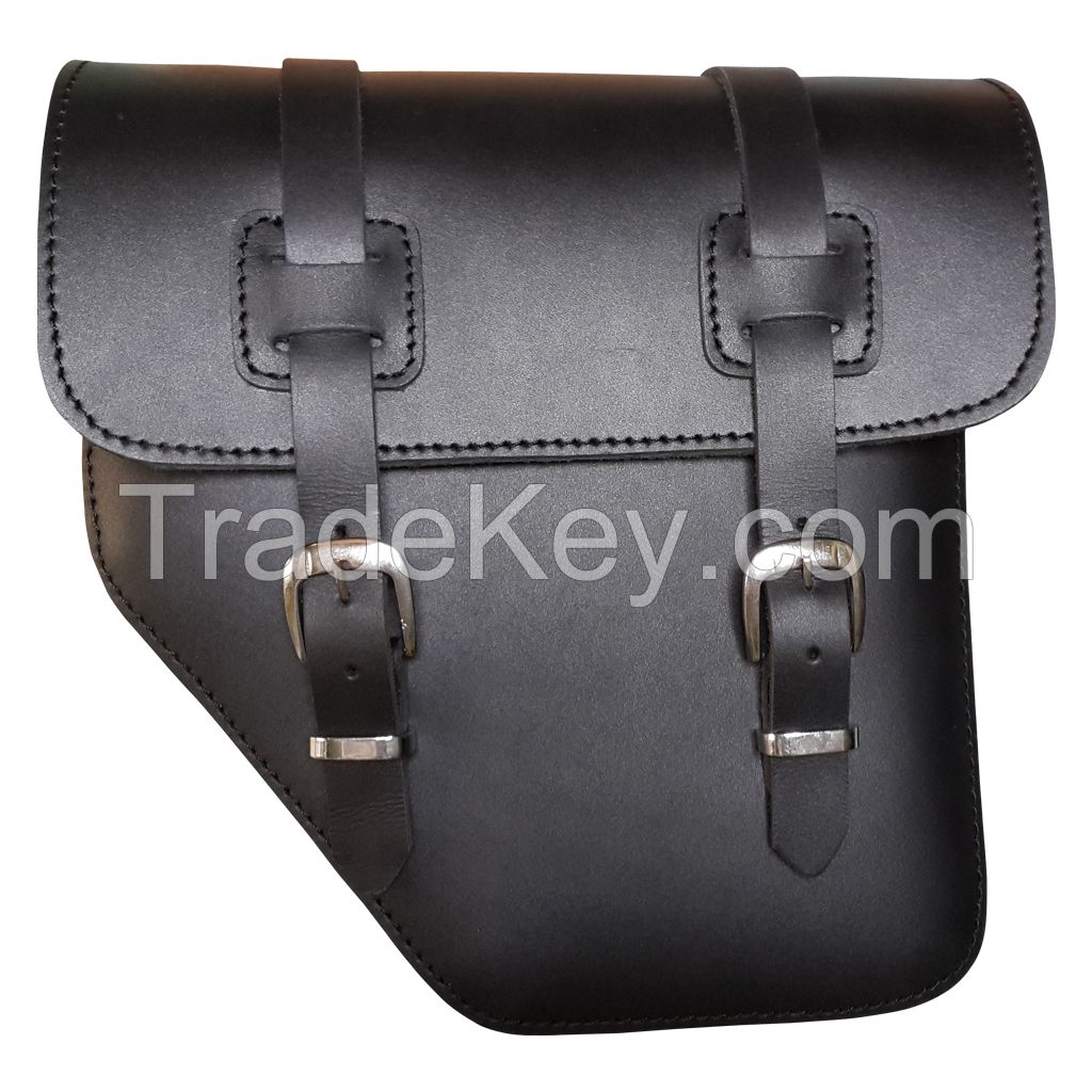 MOTORBIKE MOTORCYCLE GENUINE LEATHER SOLO SPORTSTER SWINGHRAM CHOPPER BAG