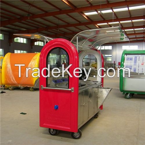 Hand Push Mobile Food Kiosk Cart for Snack Food