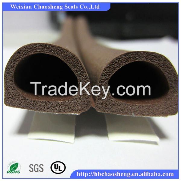 EPDM D type self-adhesive rubber seal strip