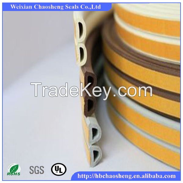 EPDM D type self-adhesive rubber seal strip